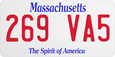 MA license plate 269VA5