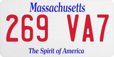 MA license plate 269VA7