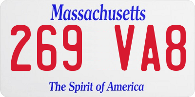 MA license plate 269VA8