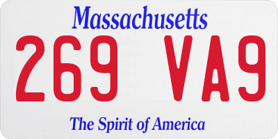 MA license plate 269VA9