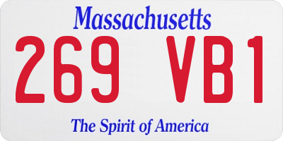 MA license plate 269VB1