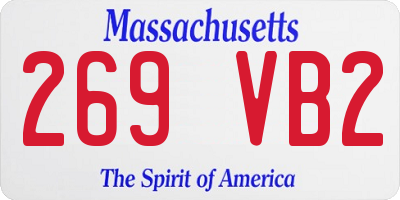 MA license plate 269VB2