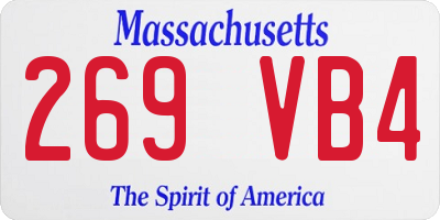MA license plate 269VB4