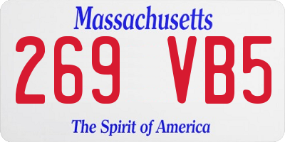 MA license plate 269VB5