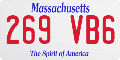MA license plate 269VB6