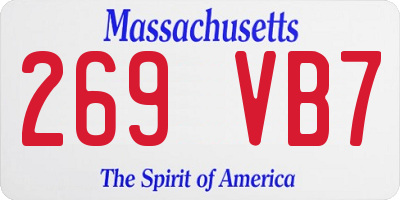 MA license plate 269VB7