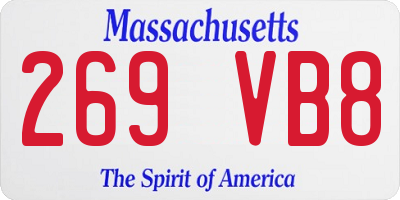 MA license plate 269VB8