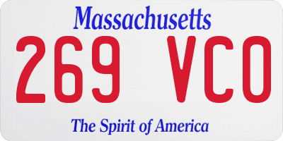 MA license plate 269VC0