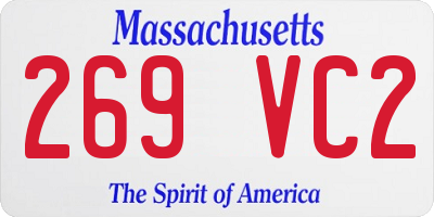 MA license plate 269VC2