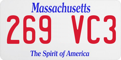 MA license plate 269VC3
