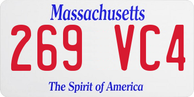MA license plate 269VC4