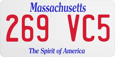 MA license plate 269VC5