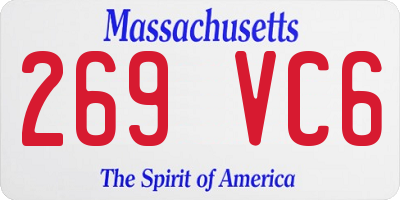 MA license plate 269VC6