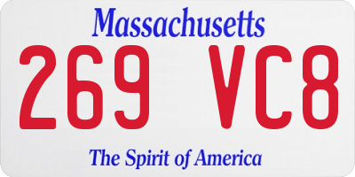MA license plate 269VC8