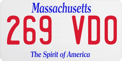 MA license plate 269VD0