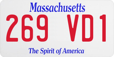 MA license plate 269VD1