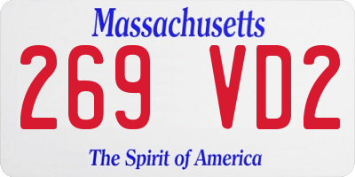 MA license plate 269VD2