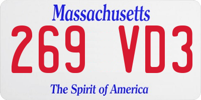 MA license plate 269VD3
