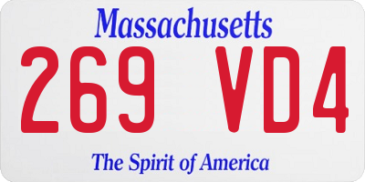 MA license plate 269VD4