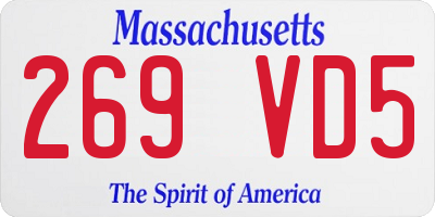 MA license plate 269VD5