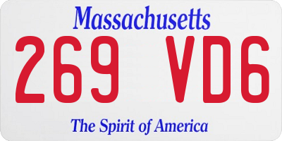 MA license plate 269VD6