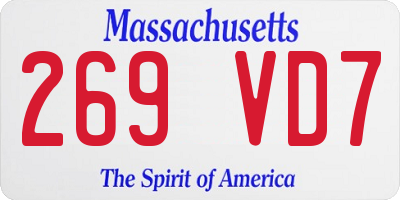 MA license plate 269VD7