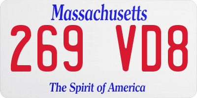 MA license plate 269VD8