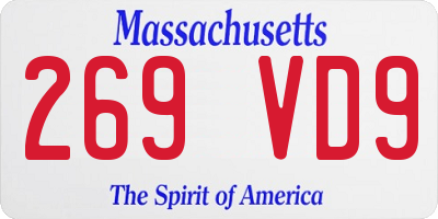MA license plate 269VD9