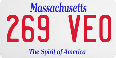 MA license plate 269VE0
