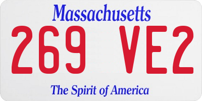 MA license plate 269VE2