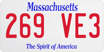 MA license plate 269VE3