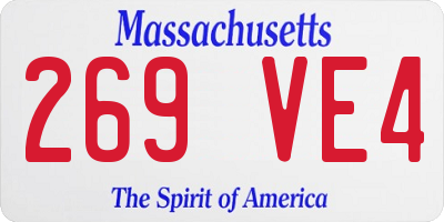 MA license plate 269VE4