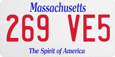MA license plate 269VE5