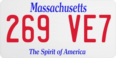 MA license plate 269VE7