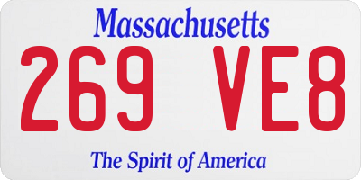 MA license plate 269VE8