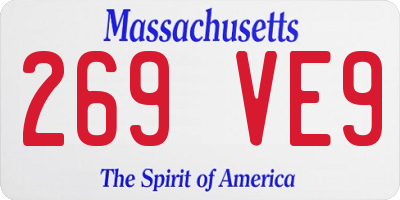 MA license plate 269VE9