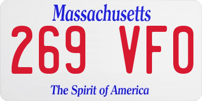 MA license plate 269VF0