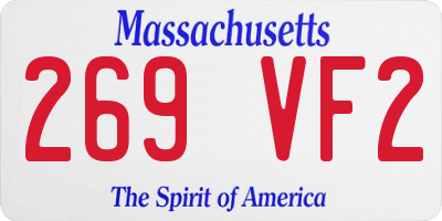 MA license plate 269VF2