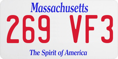 MA license plate 269VF3