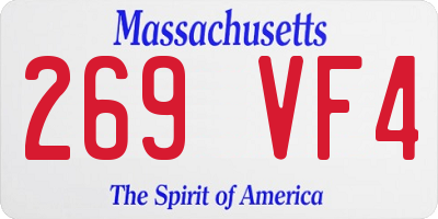 MA license plate 269VF4