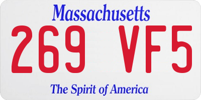 MA license plate 269VF5