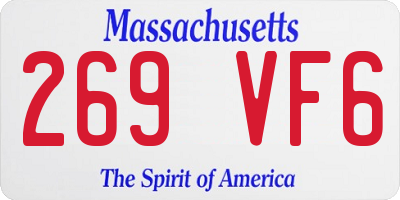 MA license plate 269VF6