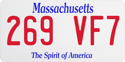 MA license plate 269VF7