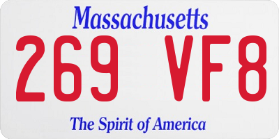 MA license plate 269VF8