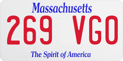 MA license plate 269VG0