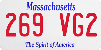 MA license plate 269VG2