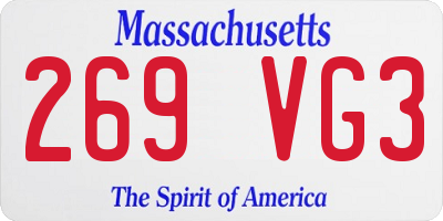 MA license plate 269VG3