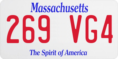 MA license plate 269VG4