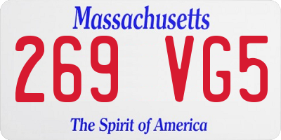 MA license plate 269VG5