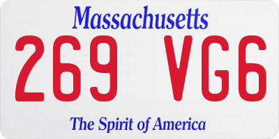 MA license plate 269VG6